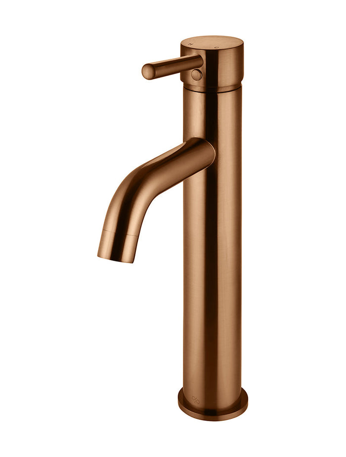 Round Tall Basin Mixer Curved in Lustre Bronze | Meir #Colour_Lustre Bronze