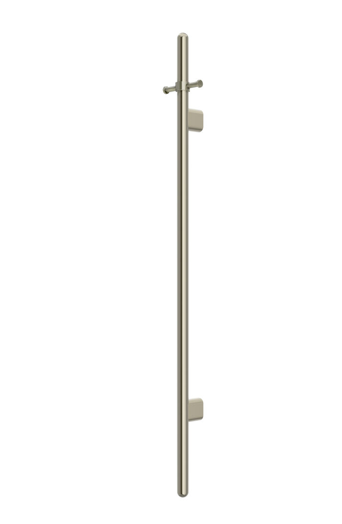 Heated Vertical Towel Rail in Brushed Nickel | Meir #Colour_Brushed Nickel