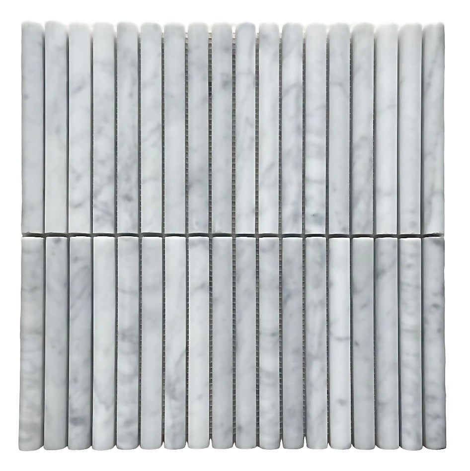 Carrara Stack Marble Mosaic | Honed Natural Stone