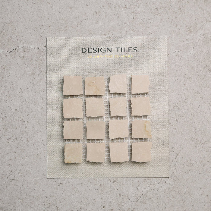 Botticino Split Edge Marble Mosaic | Tumbled & Honed Natural Stone