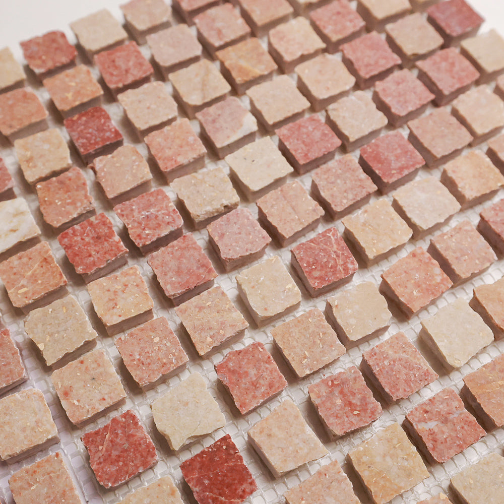 Rosa Murcia Split Edge Marble Mosaic | Honed Natural Stone