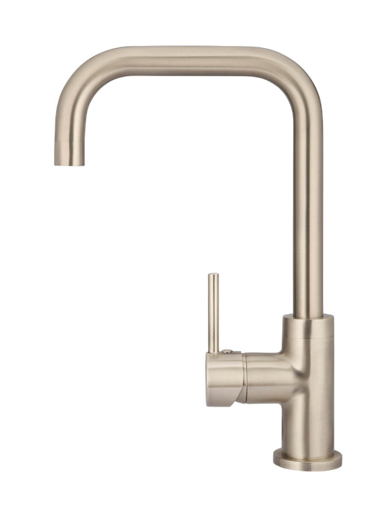 Round Kitchen Mixer Tap in Champagne | Meir