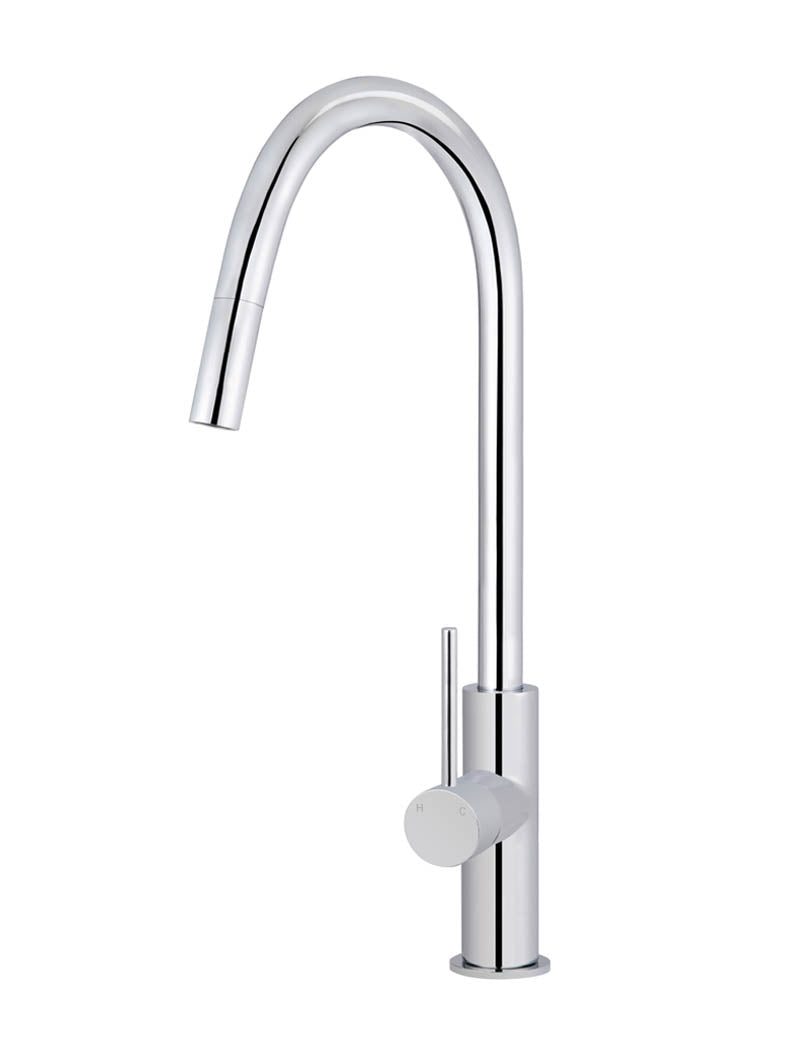 Polished Chrome - Round Piccola Pull Out Kitchen Mixer Tap