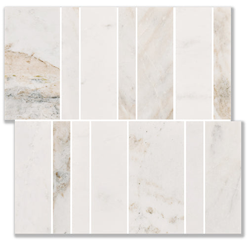 Raw Silk Honed Marble Mosaic