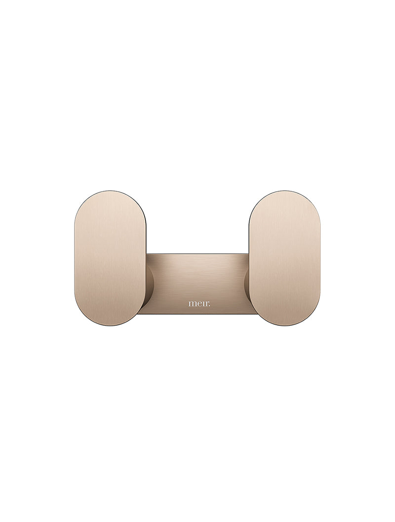 Curvaé Double Robe Hook in Champagne | Meir