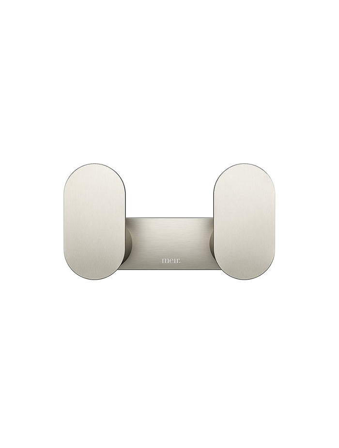 Curvaé Double Robe Hook in Brushed Nickel | Meir #Colour_Brushed Nickel