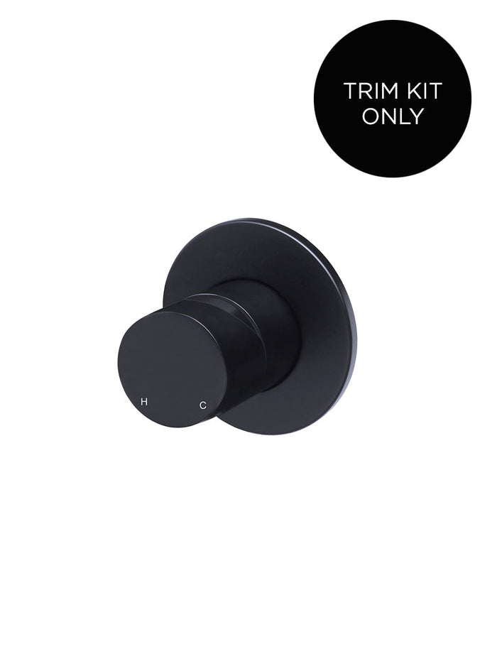 Round Wall Mixer Pinless Handle Trim Kit - In-wall Body Not Included in Matte Black | Meir #Colour_Matte Black
