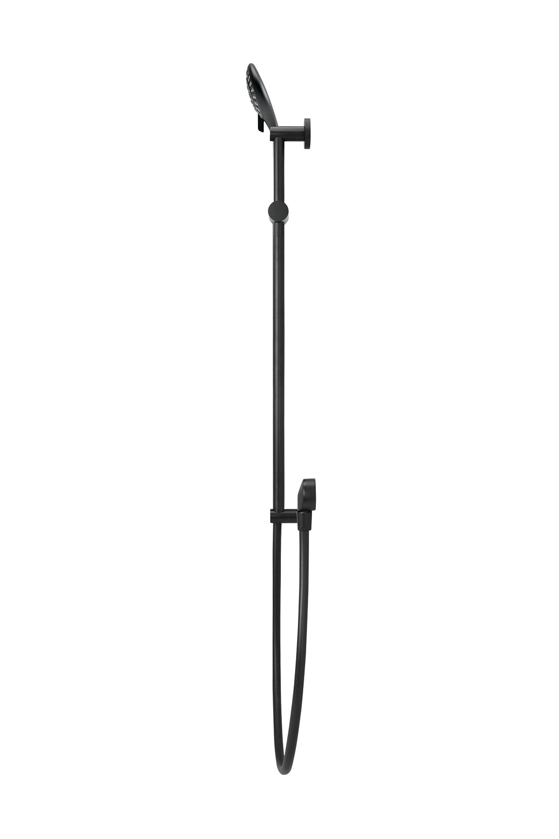 Round Three Function Hand Shower on Rail Column in Matte Black | Meir
