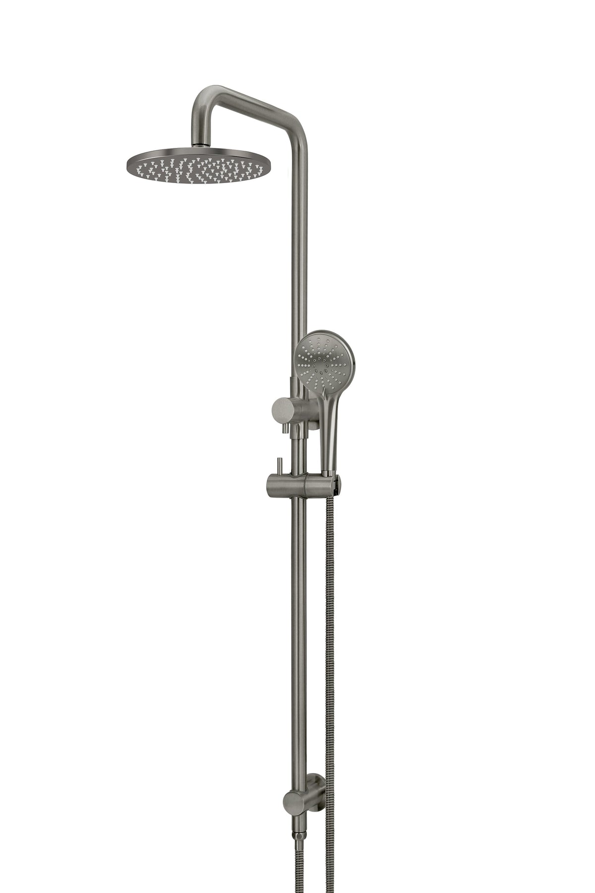 Shadow - Round Combination Shower Rail 200mm Rose, Three Function Hand Shower