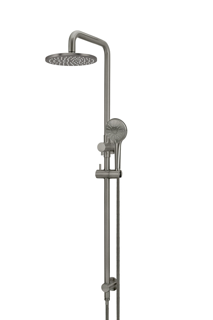 Round Combination Shower Rail 200mm Rose, Three Function Hand Shower in Shadow | Meir #Colour_Shadow