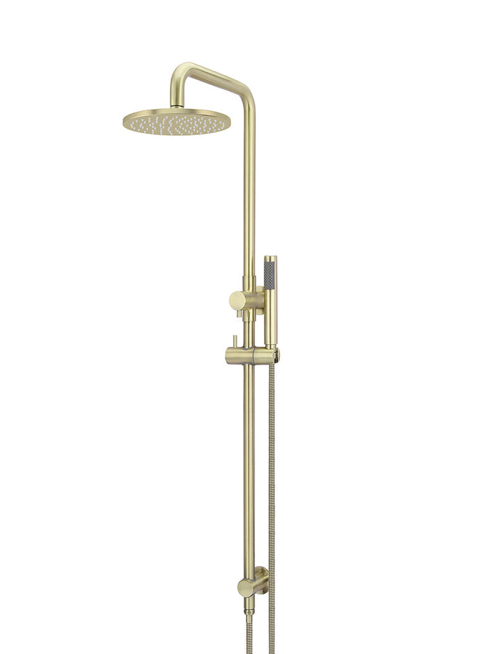 Round Combination Shower Rail, 200mm Rose, Single Function Hand Shower in Tiger Bronze | Meir #Colour_Tiger Bronze