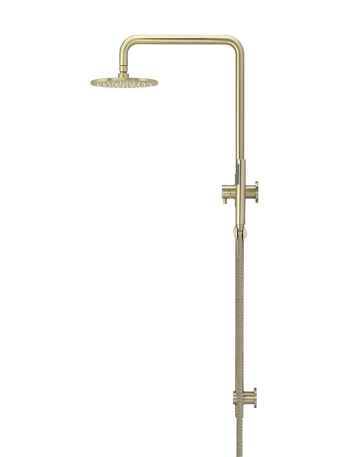 Round Combination Shower Rail, 200mm Rose, Single Function Hand Shower in Tiger Bronze | Meir #Colour_Tiger Bronze