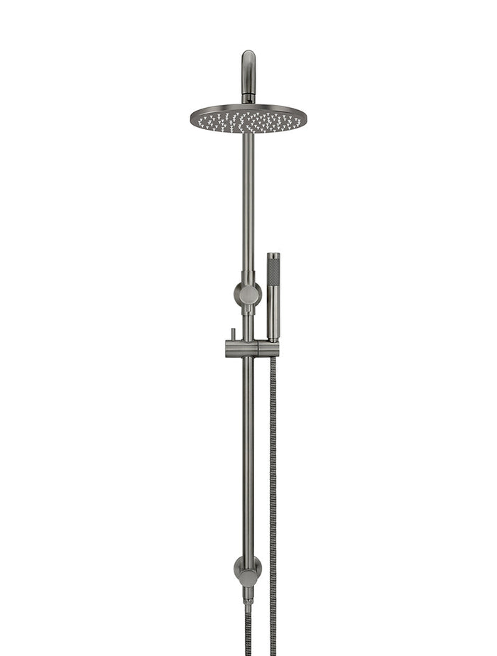 Round Combination Shower Rail, 200mm Rose, Single Function Hand Shower in Shadow | Meir #Colour_Shadow