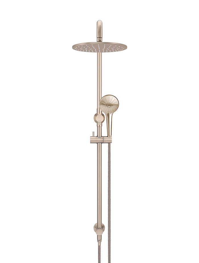 Round Combination Shower Rail 300mm Rose, Three Function Hand Shower in Champagne | Meir #Colour_Champagne