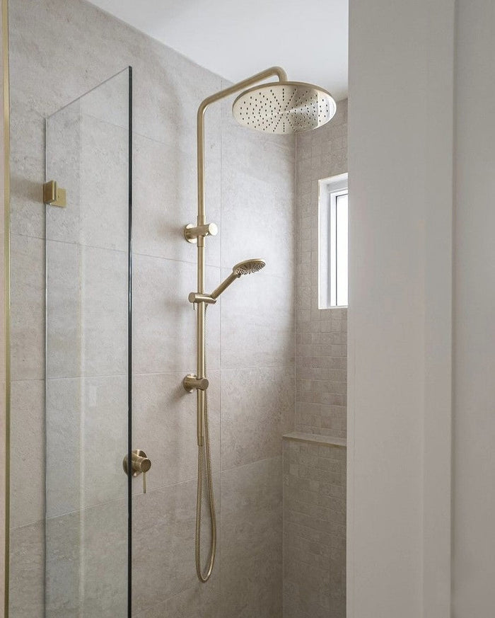 Round Combination Shower Rail 300mm Rose, Three Function Hand Shower in Tiger Bronze | Meir #Colour_Tiger Bronze