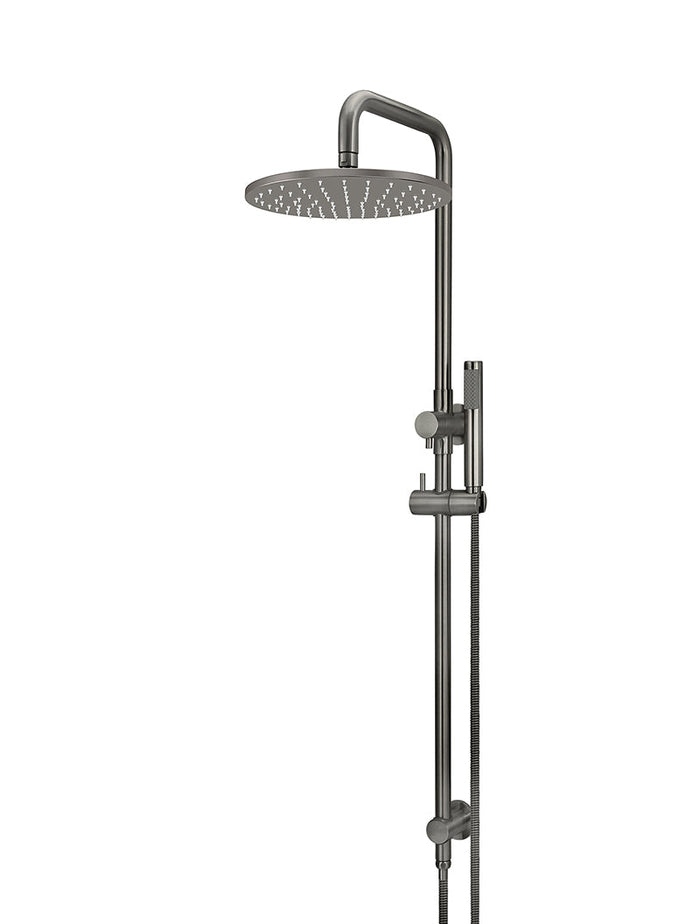 Round Combination Shower Rail, 300mm Rose, Single Function Hand Shower in Shadow | Meir #Colour_Shadow