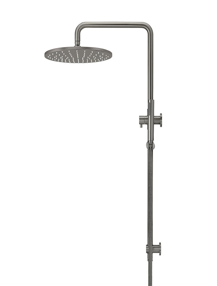 Round Combination Shower Rail, 300mm Rose, Single Function Hand Shower in Shadow | Meir #Colour_Shadow