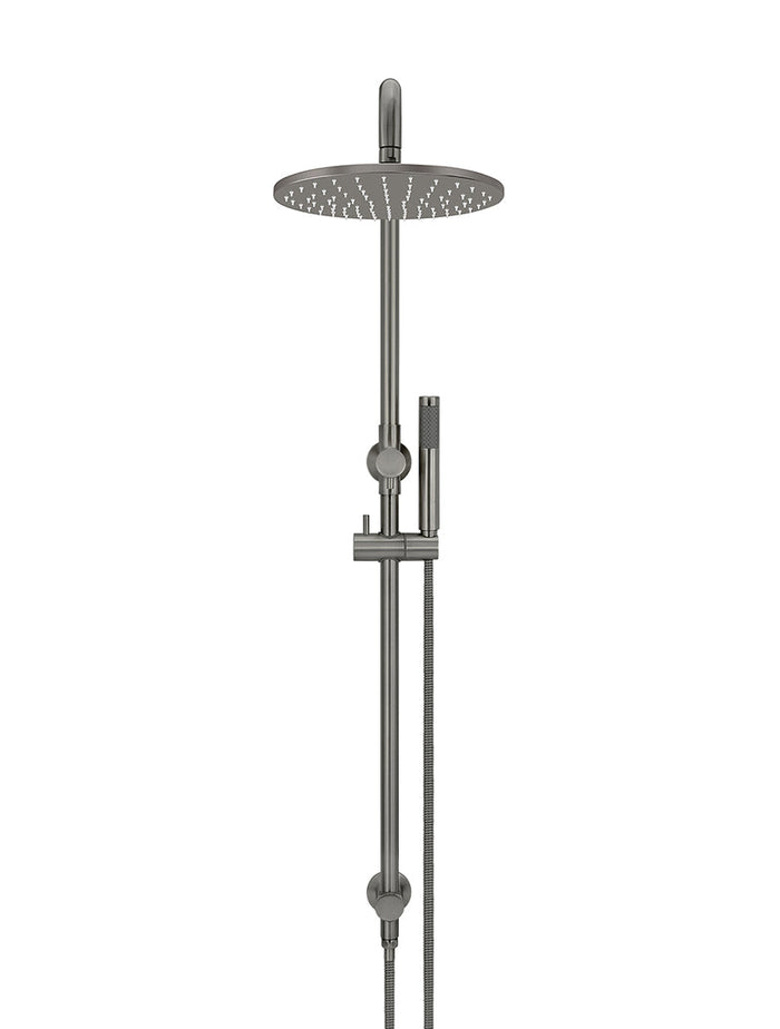 Round Combination Shower Rail, 300mm Rose, Single Function Hand Shower in Shadow | Meir #Colour_Shadow