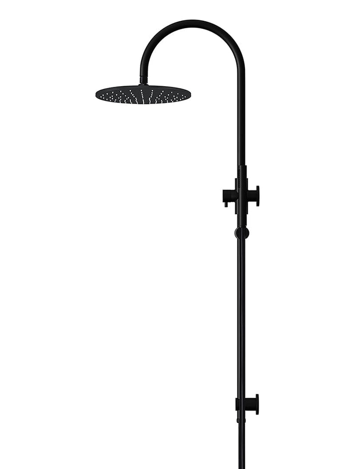 Round Gooseneck Shower Set with 300mm rose, Single-Function Hand Shower in Matte Black | Meir #Colour_Matte Black