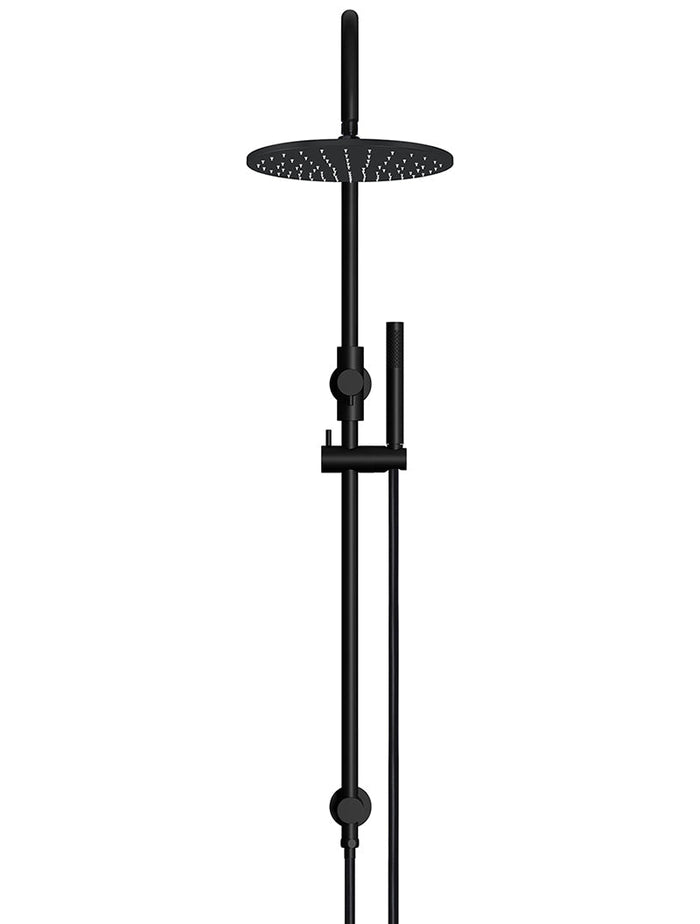 Round Gooseneck Shower Set with 300mm rose, Single-Function Hand Shower in Matte Black | Meir #Colour_Matte Black