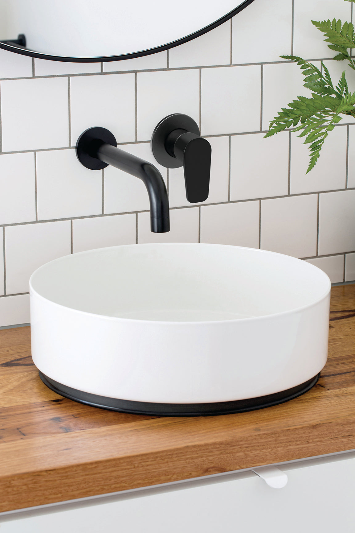 Round Wall Mixer Paddle Handle Trim Kit - In-wall Body Not Included in Matte Black | Meir