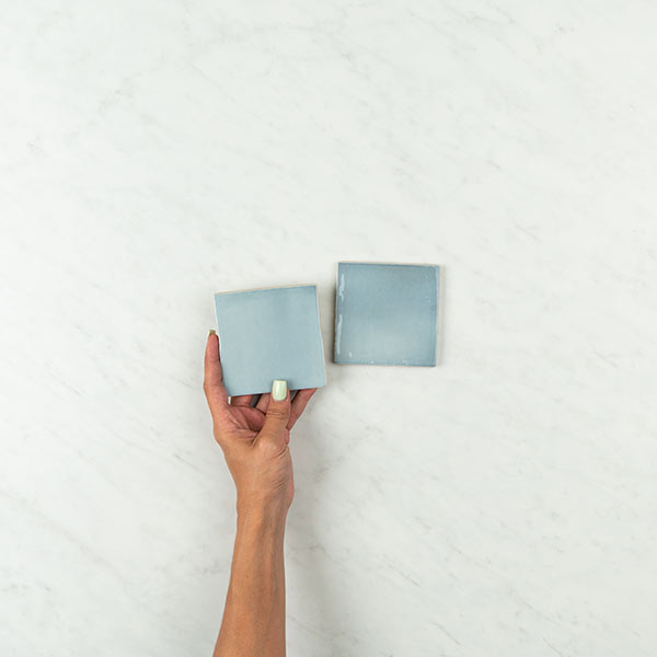 Manacor Series Spanish Handmade Wall Tile in Mint ( Sage Green ), Basil, Moon, Beige, Pink & White, Gloss finish