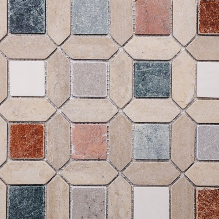 Safi Square Marble Mosaic 266x266 mm – Tumbled finish