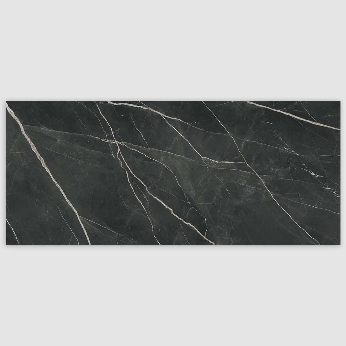 Marvel Gala Italian Porcelain Tile in Calacatta Black, Lappato finish