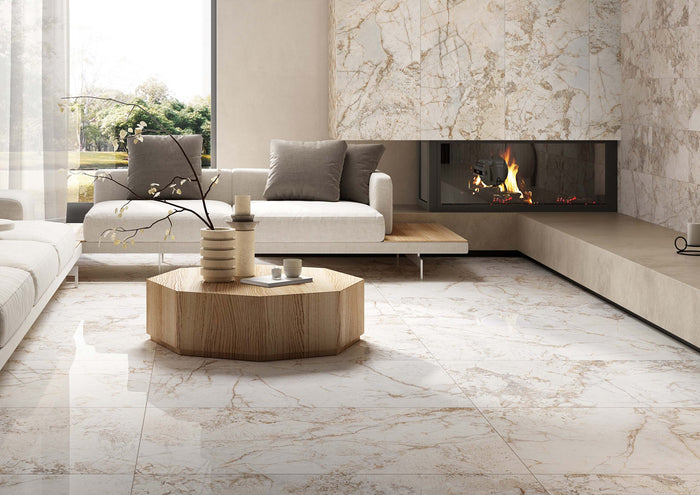 Meteorite Marble Look Porcelain Tile | Italian Stone Effect Tile