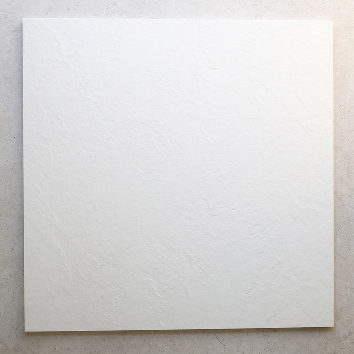 Micro Cement White Textured 600x600 Porcelain Tile – Honed finish