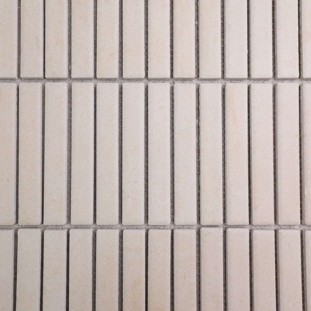 Stack Taj Mahal Look Porcelain Mosaic in Cream, Matt finish