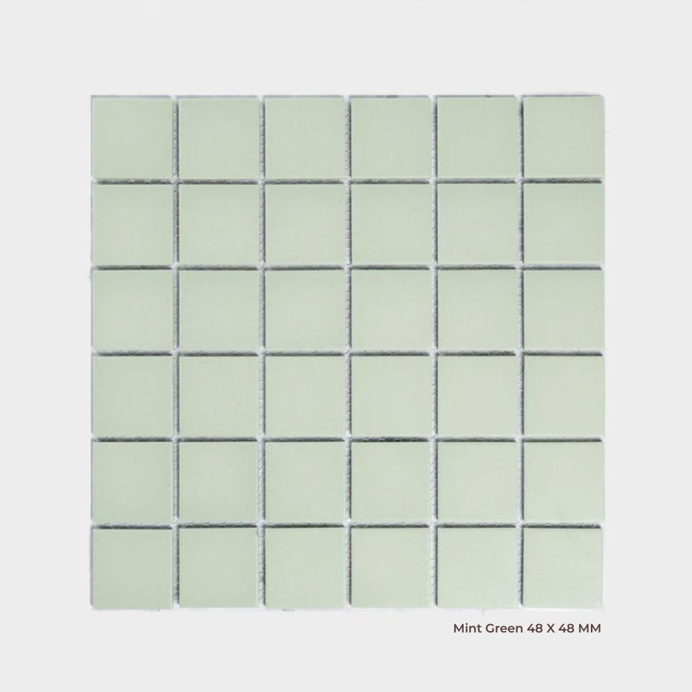 Bridges Series Square Mosaic in Mint Green ( Sage Green ), Matt finish