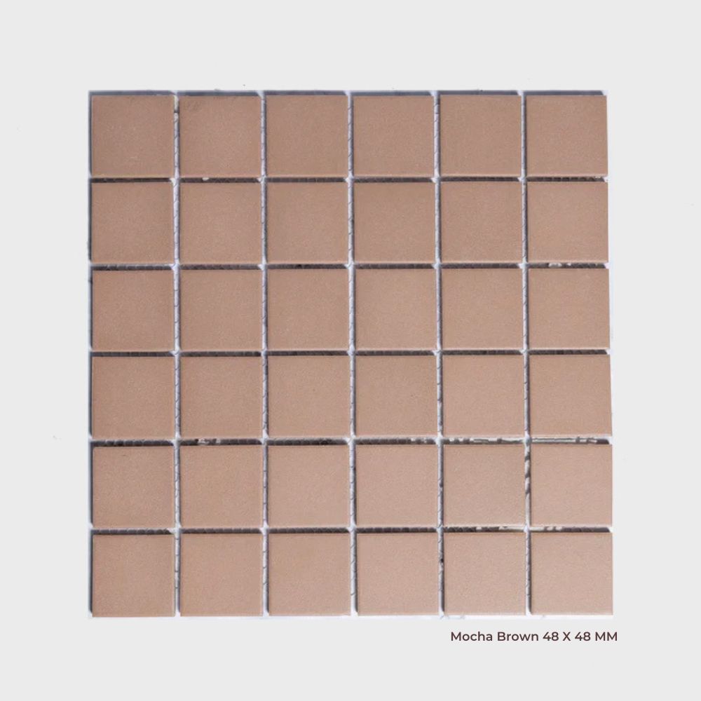 Bridges Series Square Mosaic in Mocha Brown, Matt finish