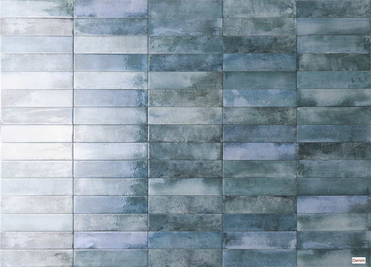Mojave Subway Series Feature Wall Tile in Denim Blue, Gloss finish