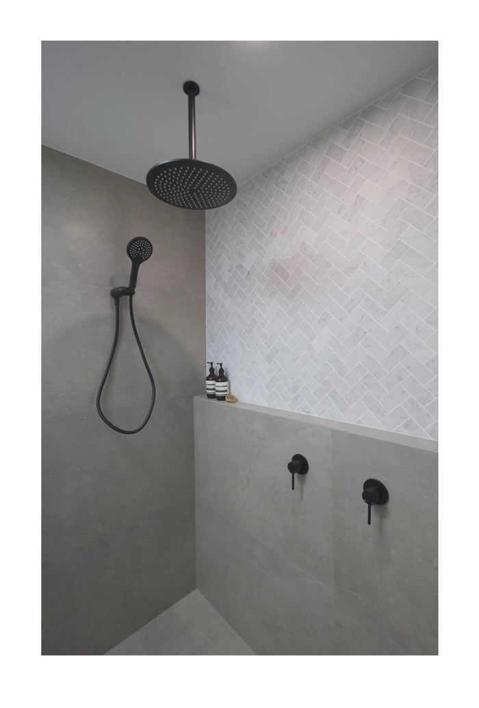 Round Shower Rose 300mm in Matte Black | Meir #Colour_Matte Black