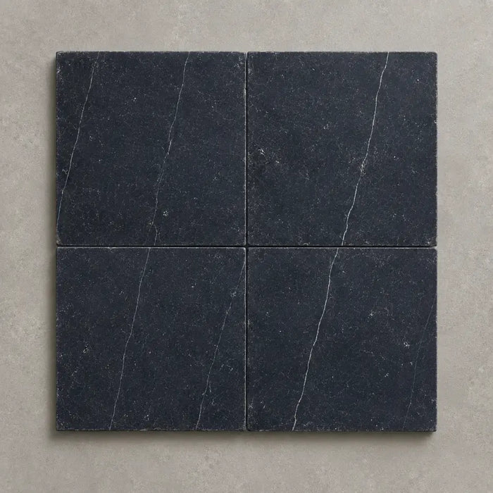 Nero Marquina Marble Tile 150x150 | Tumbled Black Stone Tile
