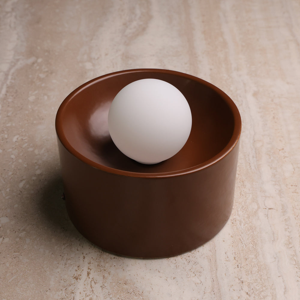 Lunara Naturo Ceramic Wall Light in Matte Brown