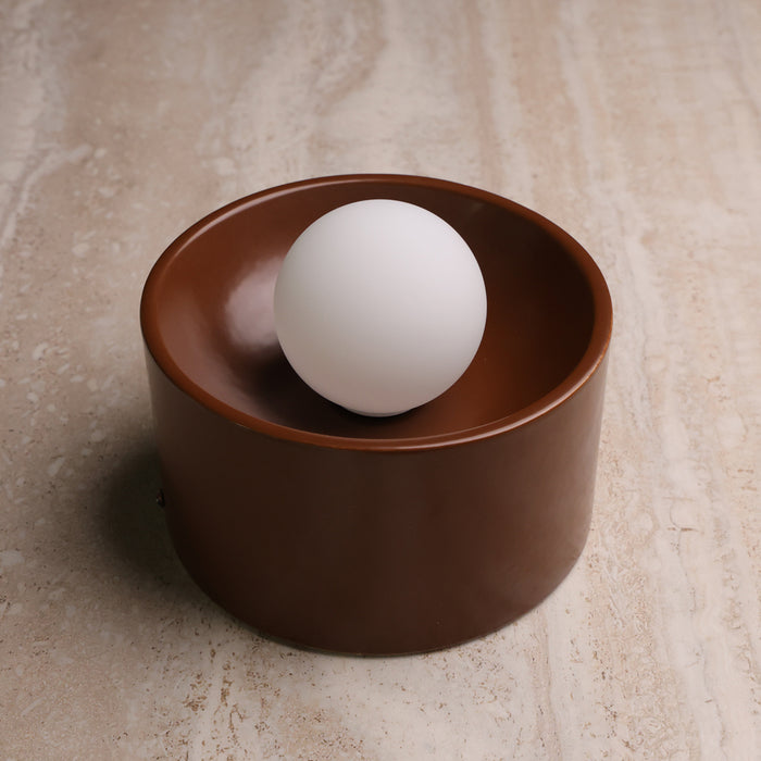 Lunara Naturo Ceramic Wall Light in Matte Brown #Colour_Matte Brown