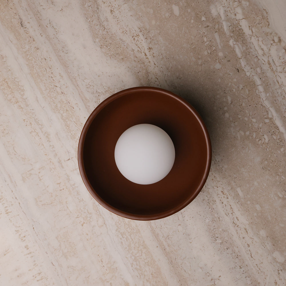 Lunara Naturo Ceramic Wall Light in Matte Brown
