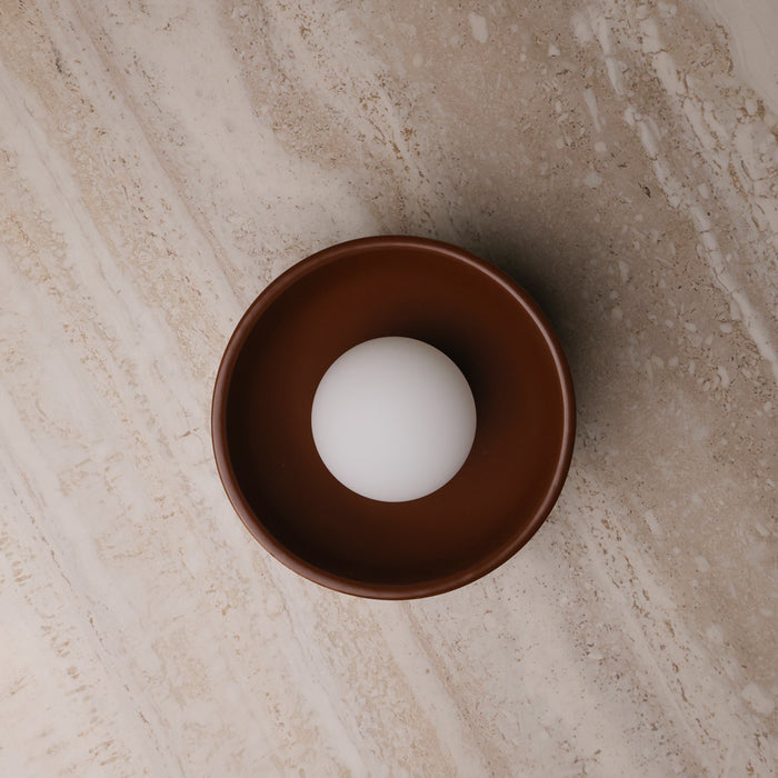 Lunara Naturo Ceramic Wall Light in Matte Brown #Colour_Matte Brown