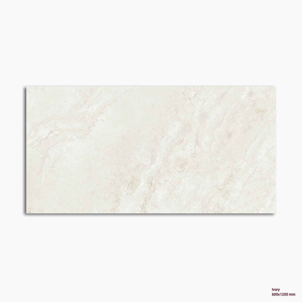 Nova Stone Ivory Porcelain Floor and Wall Tile External Grip 600 x 1200