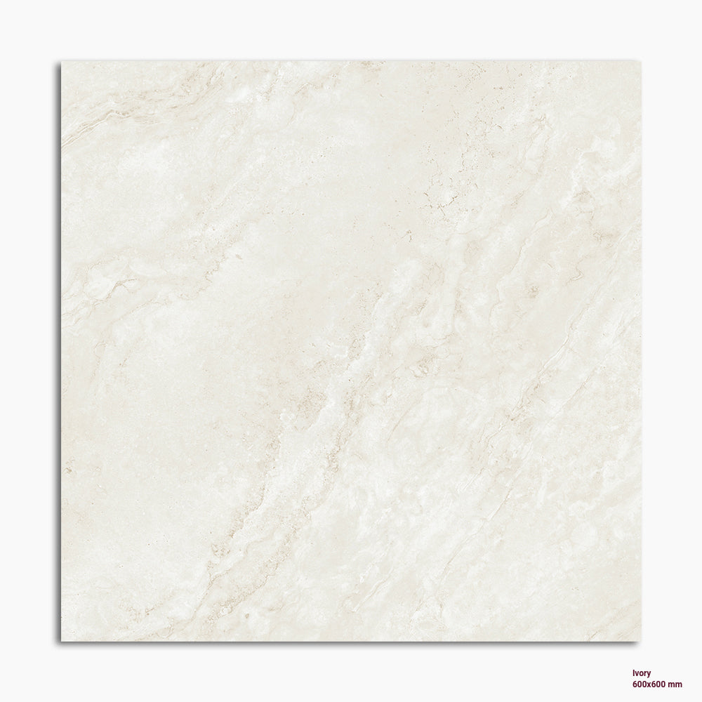 Nova Stone Ivory Porcelain Floor and Wall Tile External Grip 600 x 600