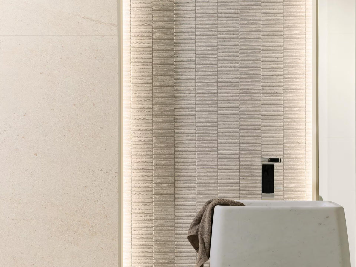 Durango Series Spanish Floor and Wall Tile in Bone & Spiga, Matt & 3D / Texture finish