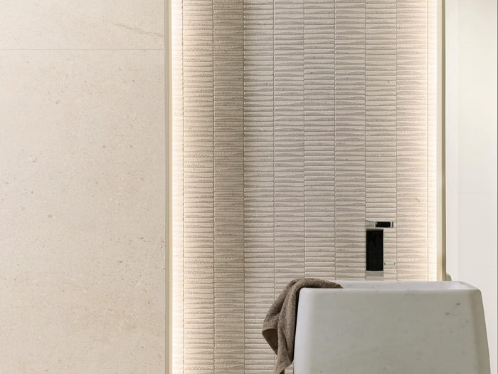 Durango Series Spanish Floor and Wall Tile in Bone & Spiga, Matt & 3D / Texture finish