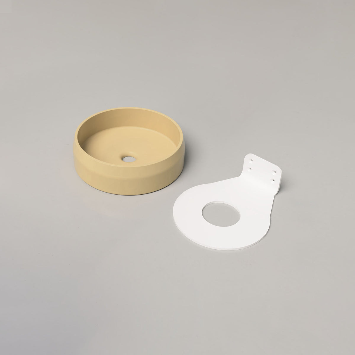 Nood Co Prism Circle Concrete Basin in Custard | Nood Co
