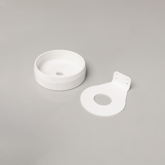 Nood Co Prism Circle Concrete Basin in Ivory | Nood Co #Colour_Ivory
