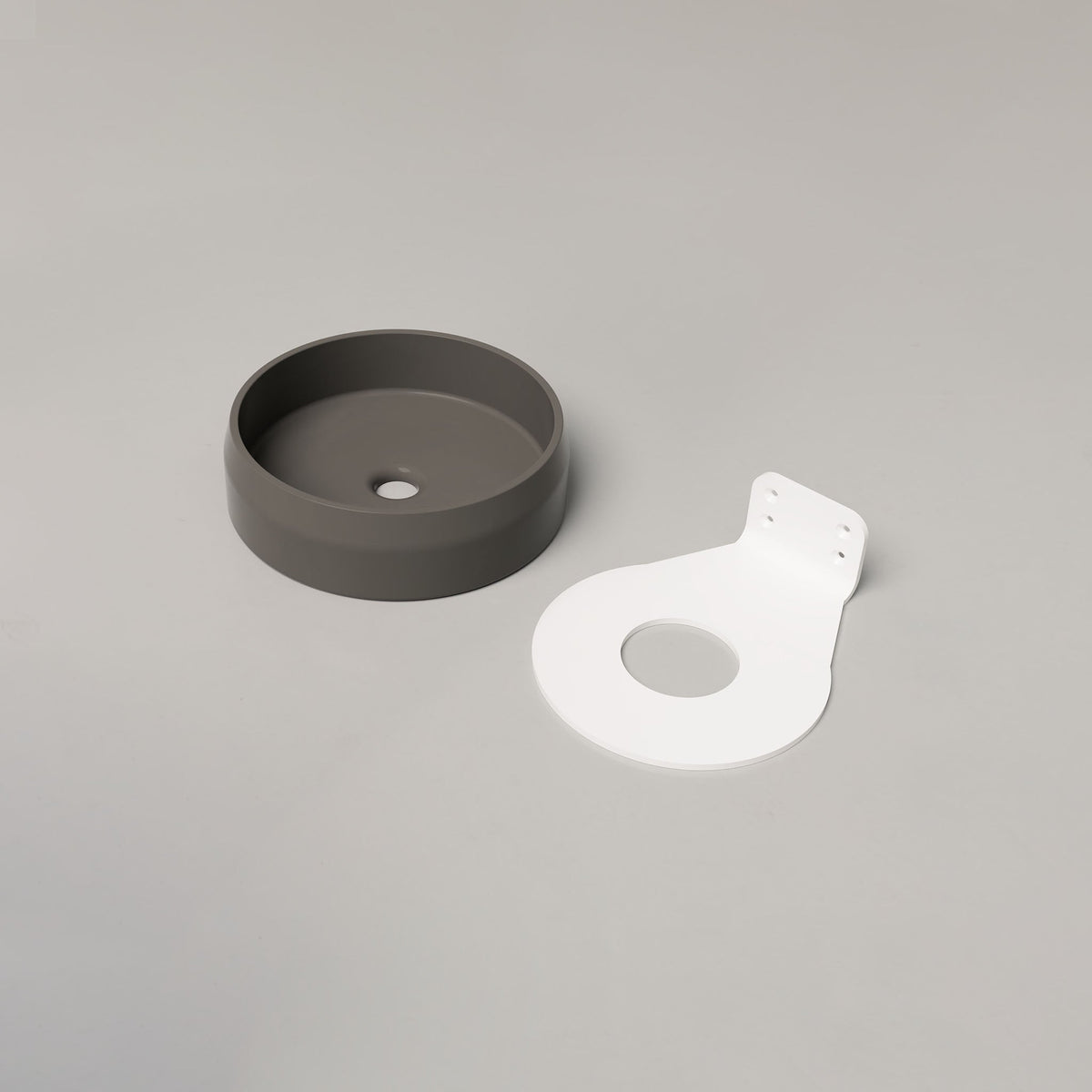 Nood Co Prism Circle Concrete Basin in Mid Tone Grey | Nood Co