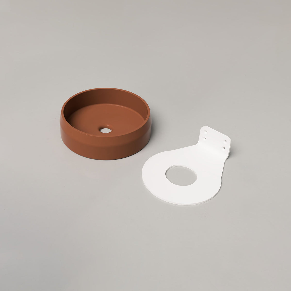 Nood Co Prism Circle Concrete Basin in Rust | Nood Co