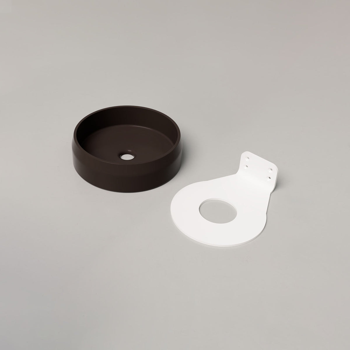 Nood Co Prism Circle Concrete Basin in Slate | Nood Co