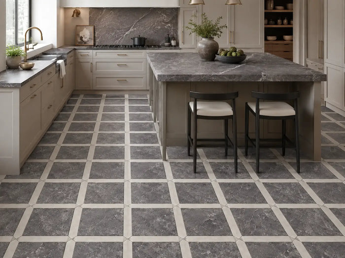 Tuscan Picket Marble Mosaic Set | Large in Botticino, Viola & Regal Purple, Honed finish